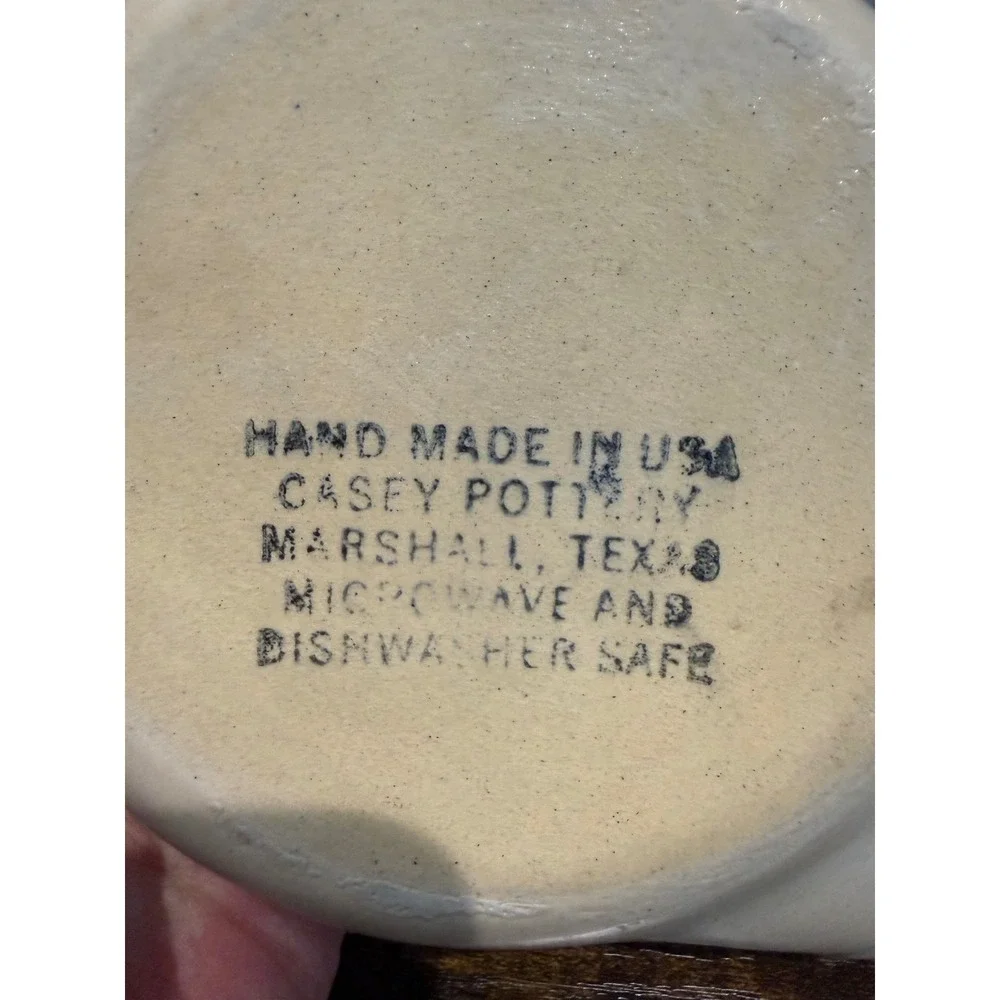 Casey Pottery Hand Made USA Fruit Apple Grapes Stoneware Spoon Rest Marshall TX